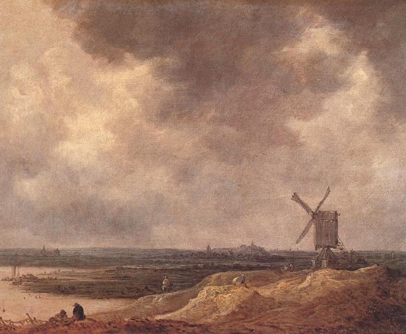 GOYEN, Jan van Windmill by a River fg Norge oil painting art